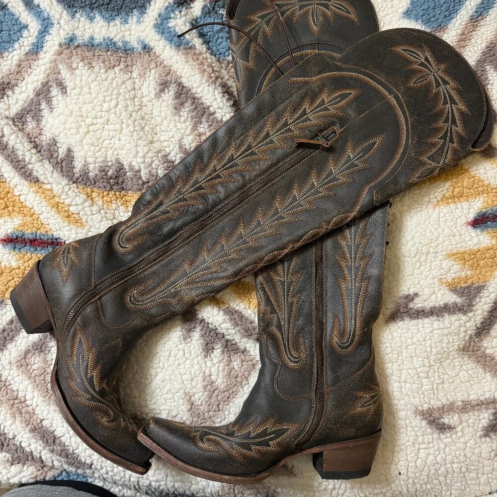 Lane over the knee western boots